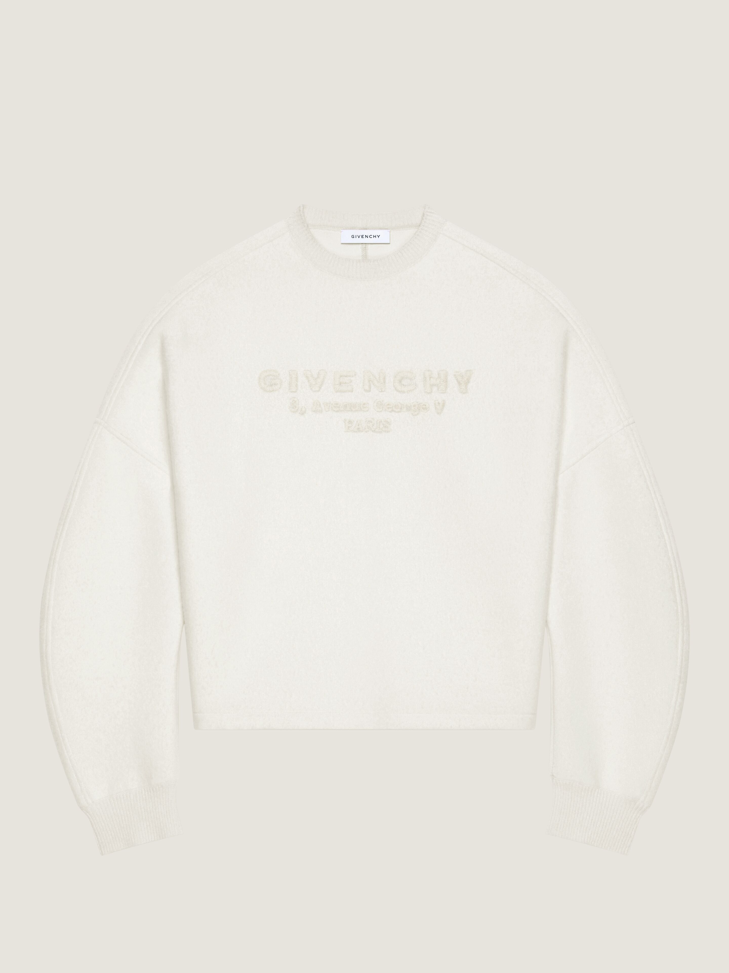 Sweater Cocoon wool with GIVENCHY Stamp embroidery